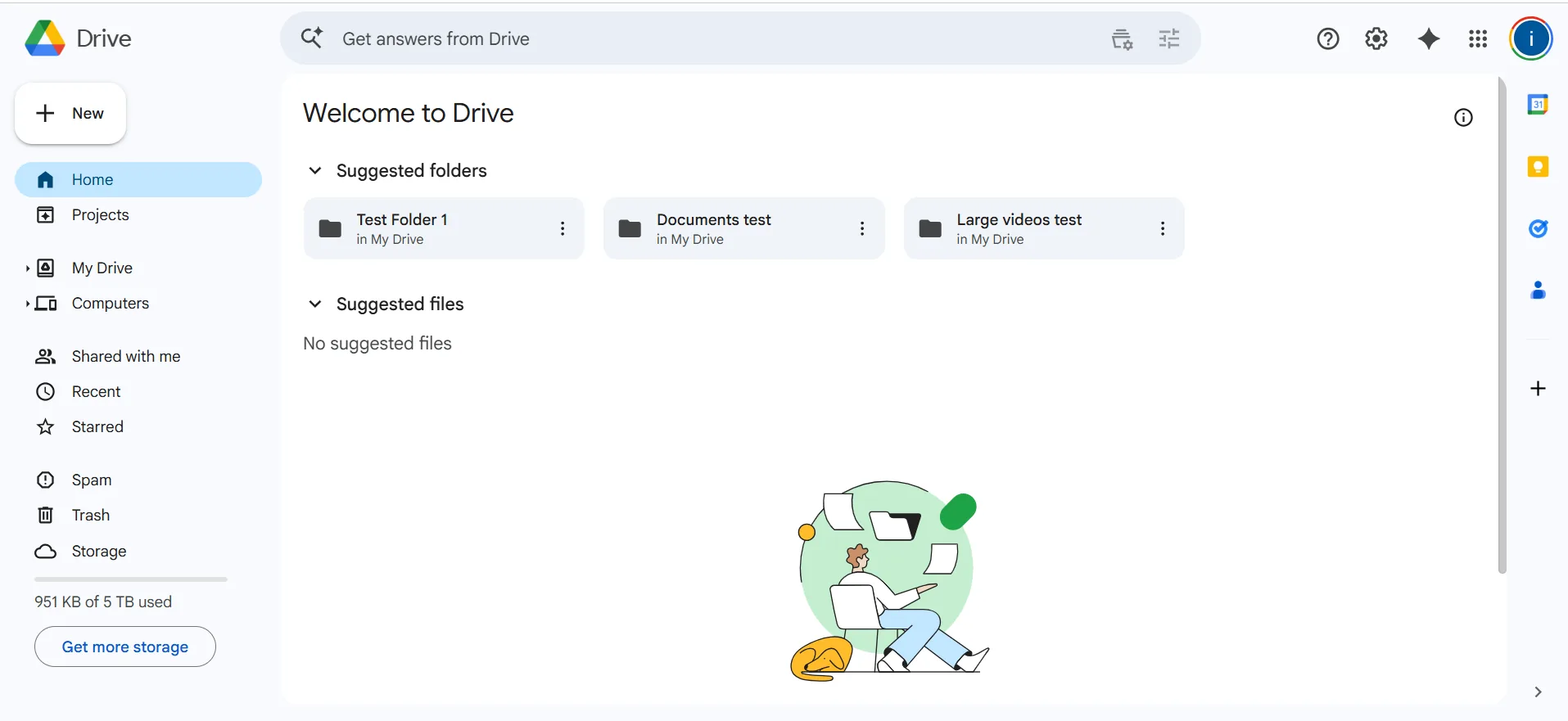 Google Drive onboarding and login screen