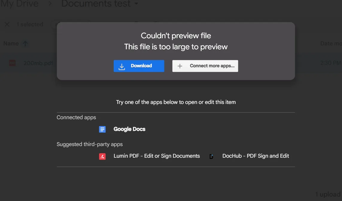 Google Drive list view thumbnails