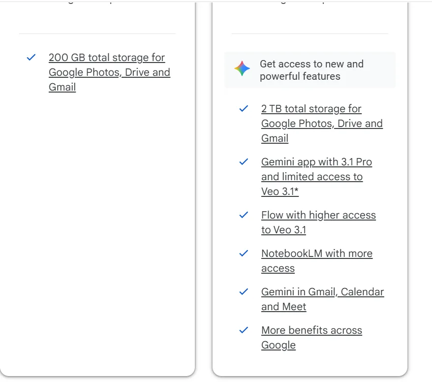 Google Drive storage and pricing plans