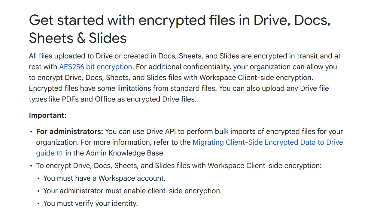 Google Drive security architecture and encryption details