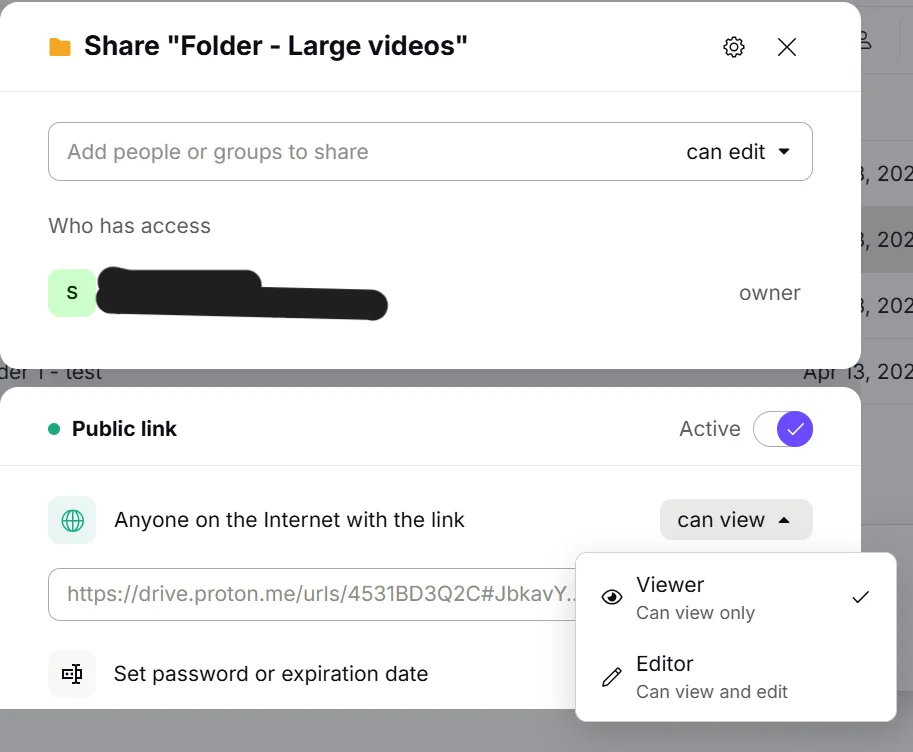 Proton Drive file sharing and collaboration interface